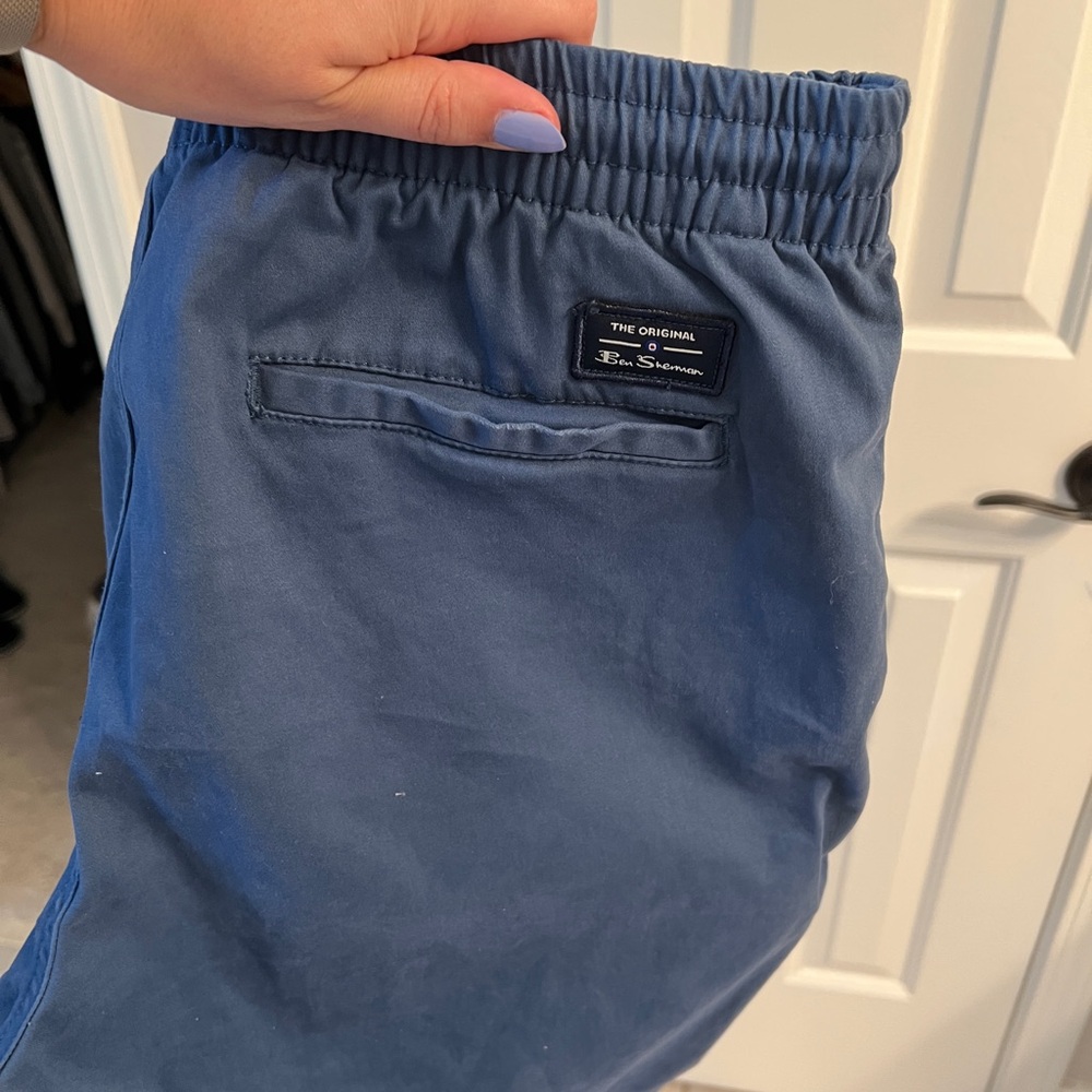 Ben Sherman Blue Stretch Joggers